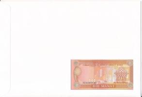 Türkmenisztán 1993. 1M felbélyegzett borítékban, bélyegzéssel T:UNC Turkmenistan 1993. 1 Manat in en...