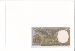 Közép-Afrika / Kamerun 1994. 500Fr felbélyegzett "Kongó" bankjegyes boríték bélyegzéssel T...