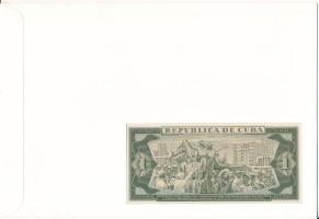 Kuba 1982. 1P felbélyegzett bankjegyes boríték bélyegzéssel T:UNC Cuba 1982. 1 Peso in banknote enve...