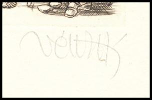 Vén Zoltán (1941-): Hát elkúrtuk a 2006-t. Rézkarc, papír, jelzett, számozott (100/120). 8x12,5 cm