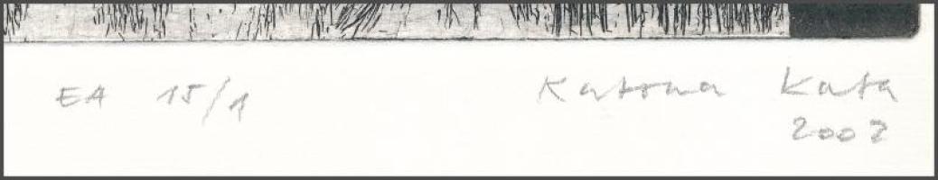 Katona Kata (1942-): Medea. Rézkarc, papír, jelzett, művészpéldány E.A. 15/1 számozással. 16,5x24,5 ...