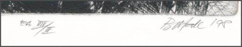 Butak András (1948-2021): Összevonás, 1998. Hidegtű, papír, jelzett, művészpéldány EA VIII/IX számoz...