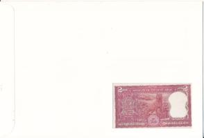 India DN 2R felbélyegzett borítékban, bélyegzéssel T:UNC India ND 2 Rupees in envelope with stamp an...