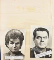 34 db szovjet űrhajóst ábrázoló fekete-fehér fotólap, hozzá felirat gyártva, berakóban / Photos of 3...