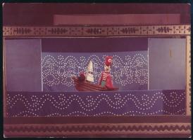 1973 Az Állami Bábszínház János Vitéz c. darabja 100. előadása alkalmából aláírt fotó a színészek al...