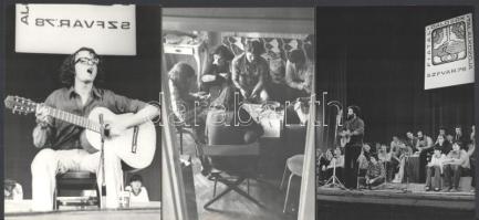 cca 1972 20 db fotó dalfesztiválról híres zenészekkel, Sebő, Benkő Dániel, stb