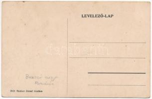 Csernátfalu, Cernatu (Négyfalu, Sacele); Fő utca, autó, üzlet. Hakker József kiadás / main street, s...