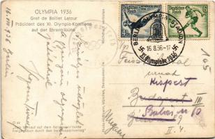 1936 Olympia 1936. Graf de Baillet Latour Präsident des XI. Olympia-Komitees auf der Ehrentribüne / ...