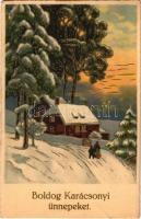 1937 Boldog karácsonyi ünnepeket / Christmas greeting art postcard (EK)