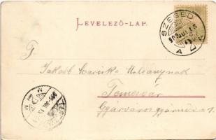 1903 Szeged, Népviselet, hívogatás lakodalomra. Keglovich Emil fényképe, Endrényi Imre kiadása. Kész...