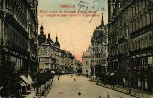 1909 Budapest V. Eskü és Kossuth Lajos utca. Taussig A. 8058. (ázott / wet damage)