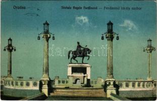 1928 Nagyvárad, Oradea; Statuia Regele Ferdinand / Ferdinánd király szobor / monument (EK)