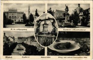 1941 Miskolc, M. kir. erdőigazgatóság, Erzsébet tér, Kossuth szobor, Rákóczi kilátó, Pislog mint miskolci kocsonyában a béka (EK)