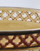 1883 körül, Zsolnay jardiniere. Magastüzű mázakkal fedett finomfajansz. Gerezdelt testű, pereme ismé...