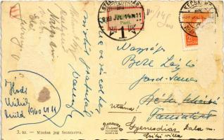 1939 Kecskemét, Kossuth szobor, Fuchs Samu üzlete, autóbusz (Rb)