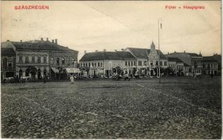 1911 Szászrégen, Reghin; Fő tér. Bischitz I. kiadása / Hauptplatz / main square (fa)