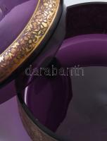 cca 1910/30 Moser Karlsbad ametisztszínű bonbonier, oldalán savmaratott és políraranyozott, kentaur ...