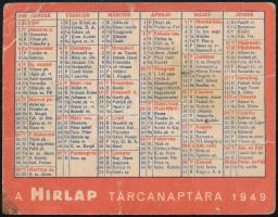 1949 A Hírlap tárcanaptára kártyanaptár 11x8,5 cm gyűrődéssel a sárkán