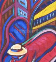 Kozma István (1937-2020): Hölgy kalapban (cím nélkül). Olaj, vászon, jelezve jobbra lent, hátoldalán...