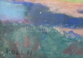 Poll Hugó (1867-1931): Napfényes táj. Pasztell, papír, jelezve balra lent. Dekoratív, üvegezett, kis...