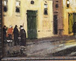 Berkes Antal (1874-1938): Óbudai részlet. Olaj, vászon. Jelezve jobbra lent. 25x39 cm. Dekoratív fak...