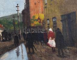 Berkes Antal (1874-1938): Óbudai részlet. Olaj, vászon. Jelezve jobbra lent. 25x39 cm. Dekoratív fak...