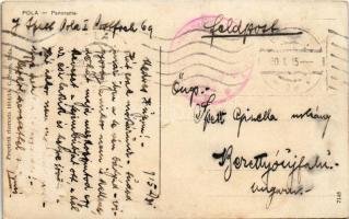 1915 Pola, Pula; Panorama at night. C. Fano 1914/15. (Rb)