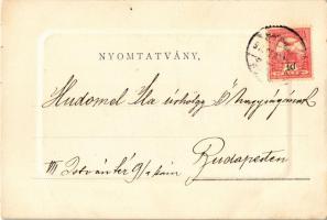 1900 Lady art postcard, swing. Szénásy, litho (fl)