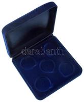Kisalakú, bársonyborítású érmetartó dísztok, 5db férőhellyel (42mm), újszerű állapotban
