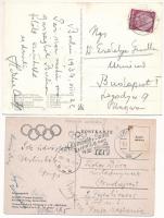 2 db régi képeslap - 1936. évi nyári olimpiai játékok, Berlin, azonosítatlan aláírásokkal / 2 pre-19...
