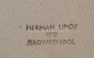 Herman Lipót (1884-1972), 2 db rajz egy keretben: Női akt puttókkal és jelenet női akttal. Ceruza, p...