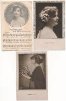 Berky Lili (1886-1958) - 3 db RÉGI képeslap / 3 pre-1945 postcards