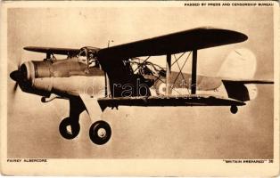 Fairey Albercore. British single-engine biplane torpedo bomber, H. M. Royal Air Force, Royal Navy Fleet Air Arm (EK)