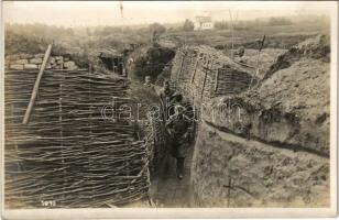 1916 Ein Schützengraben in Wolhynien / WWI Austro-Hungarian K.u.K. military, trenches in Volhynia