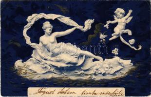 1904 Erotic lady art postcard. litho (EK)