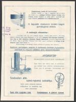 cca 1910 Wolf Márk fürdőberendezések, szaniterek képes reklám nyomtatvány 2x2p