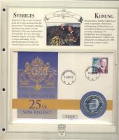 Svédország 1998. 200K Ag "Koronázás 25. évfordulója" érmés, bélyeges borítékon T:BU Csak 3000db! Ismertetővel!