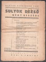 1947 Bp., Sulyok Dezső négy beszéde, Magyar Szabadság Párt, 32p