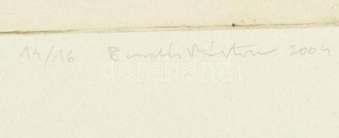 Barabás Márton (1952-): Gördülő kőarc (rolling stoneface), 2004. Lágyalap, papír. Jelzett. Számozott...