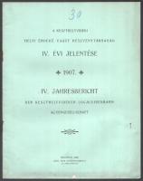 1908 A Keszthelyvidéki Helyi Érdekű Vasút Részvénytársaság IV. évi jelentése (1907)