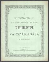 1903 A Szepesbéla-podolini H. É. Részvénytársaság X. évi jelentése és zárszámadása az 1902-iki üzletévről