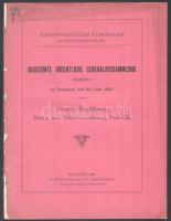 1902 Barcs-Pakráczer Eisenbahn Actien-Gesellschaft Siebzehnte Ordentliche Generalversammlung abgehalten zu Budapest, am 30. Juni 1902, Bericht, Beschlüsse, Bilanz und Betriebsrechnung, Statistik, borító leszakadt, 36p