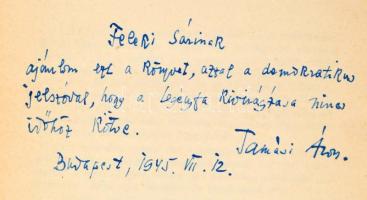 Tamási Áron összes novellái. A szerző, Tamási Áron (1897-1966) író által DEDIKÁLT példány. "Fel...