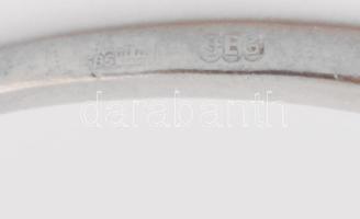 Arany (Au) 14K fehérarany soliter köves gyűrű, jelzett, méret: 49, bruttó: 1,3 g