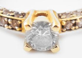 Arany (Au) 14K sokköves gyűrű, jelzett, méret: 55, bruttó: 2,5 g