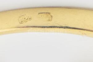 Arany (Au) 14K sokköves gyűrű, jelzett, méret: 54, bruttó: 3,6 g