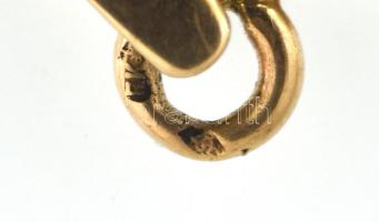 Arany (Au) 14K ovális festett porcelán Mária medál, jelzett, 2,7×1,2 cm, bruttó: 1,5 g