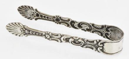 Ezüst(Ag) barokk mintás cukorcsipesz, jelzett, h: 10,7 cm, nettó: 21,8 g