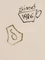 Simó József - Drasche: Vaddisznó a városban Avantgard porcelán tányér. egyedi, kézzel festett, jelze...