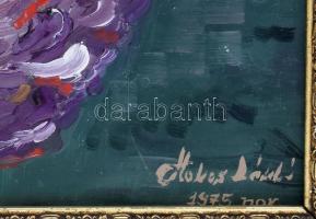 Olvashatatlan (... László) jelzéssel: Csendélet. Olaj, vászon. Dekoratív, sarkaiban kissé sérült fak...